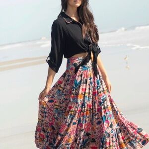 Floral Multicolor Maxi Skirt Convertible NWOT